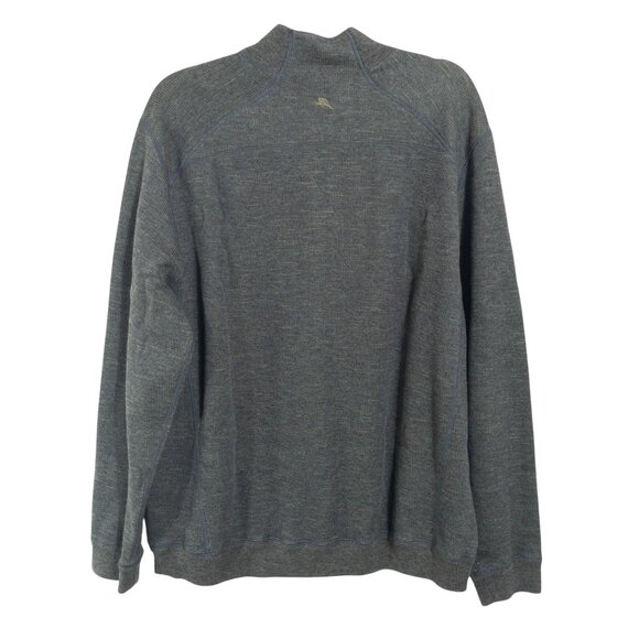 Tommy Bahama Green Reversible Quarter Zip Sweater SZ XL Cotton Blend Warm - Picture 2 of 12